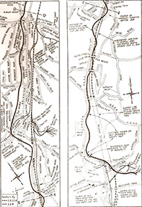 Map showing the southern section of the Surrey Iron Railway