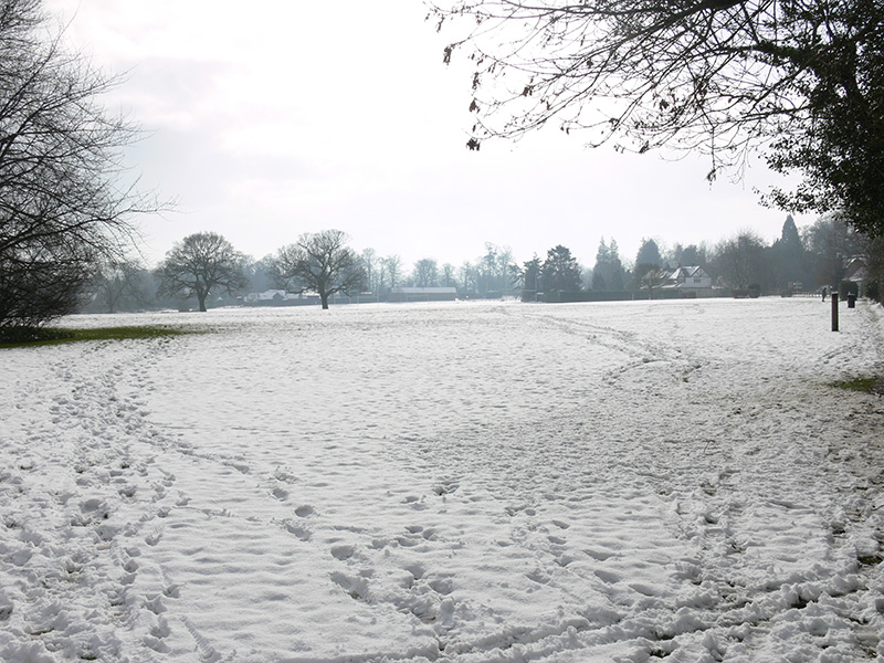 Chipstead Meads, looking south towards the bowling club, winter 2007