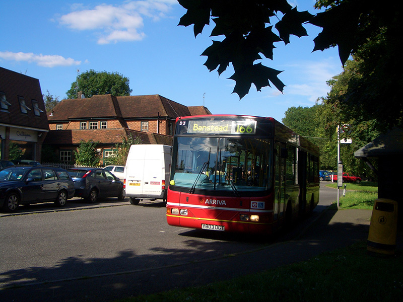 Bus stop outside the Midday Sun public house for the 166 service